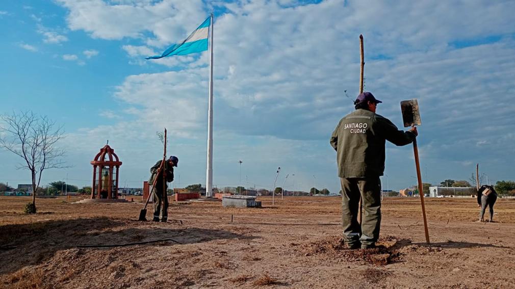 Repusieron árboles en la rotonda del barrio Autonomía y en la costanera Diego Maradona
